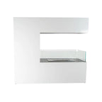 Three-sided freestanding bio ethanol fireplace in white