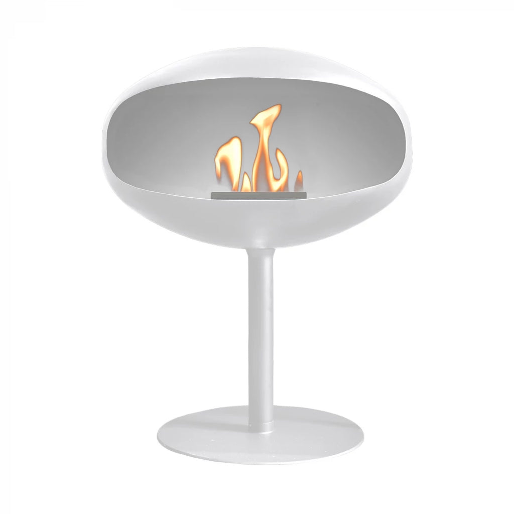 Cocoon Fires Pedestal Free-standing Bioethanol Fireplace in White