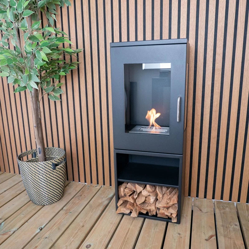 Cheyenne freestanding bioethanol fireplace in wood-burner stove style