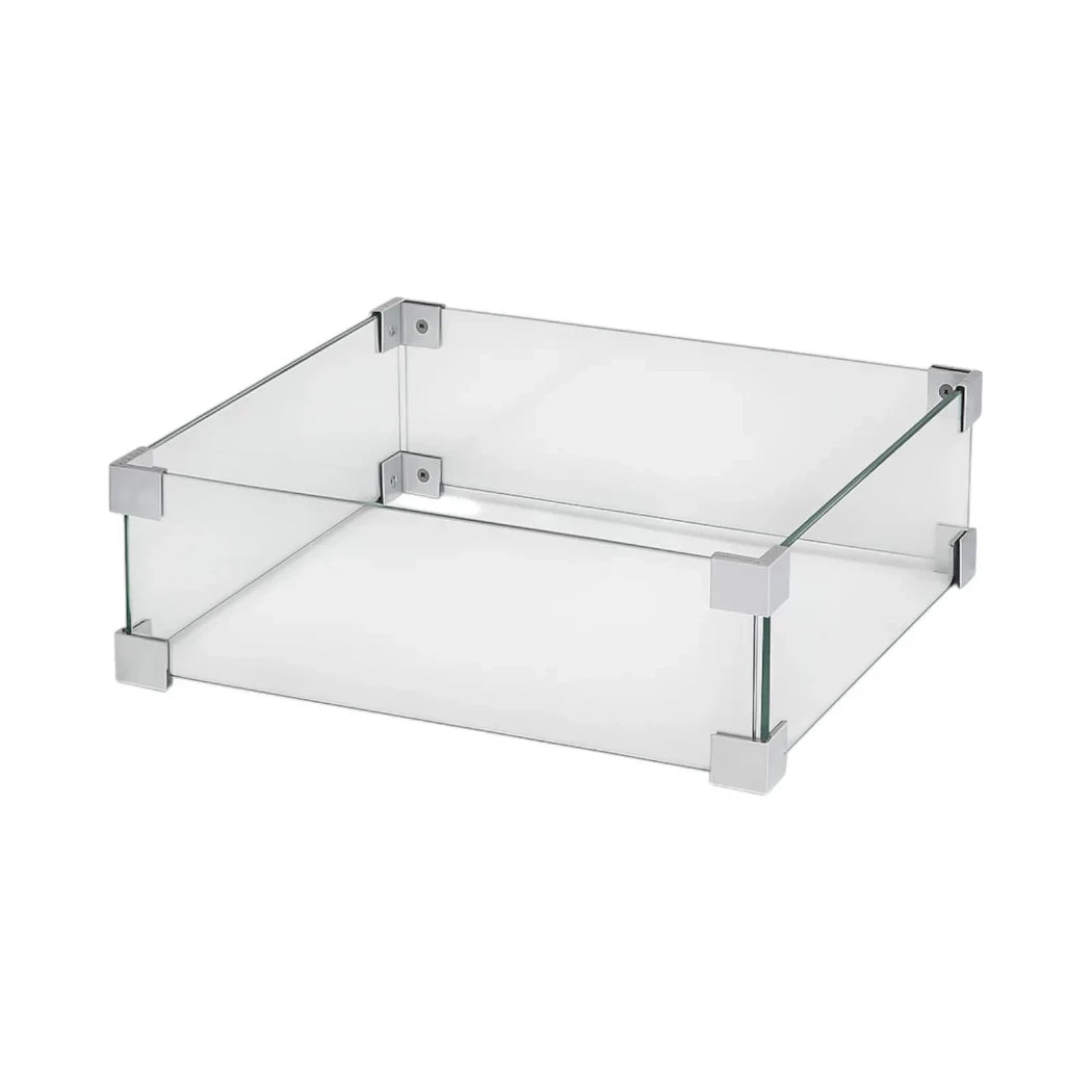 Square safety glass for gas burner