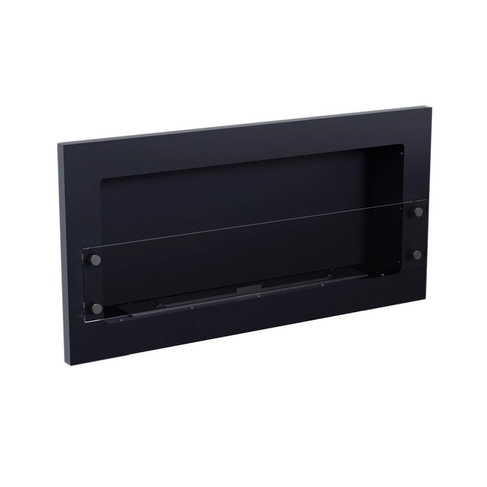 Texas biofire - Black wall mounted bioethanol fireplace with safety glass