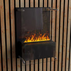 Yosemite Black Water Vapor Fireplace - Wall-Mounted Opti-myst Fireplace with Large Glass Front
