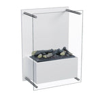 Yosemite White Water Vapour Fireplace - Wall-Mounted Opti-myst Fireplace with Large Glass Front