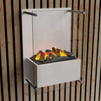 Yosemite White Water Vapour Fireplace - Wall-Mounted Opti-myst Fireplace with Large Glass Front