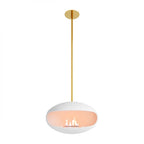 Aeris bioethanol fireplace in white with brass rod