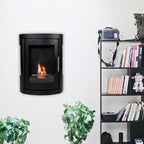 Oregon - Wall-mounted bioethanol wood-burner style fireplace
