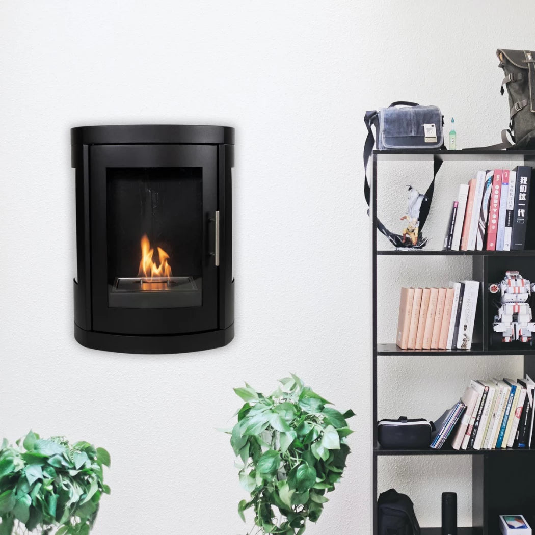 Oregon - Wall-mounted bioethanol wood-burner style fireplace