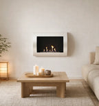 Ocean - Low-cost wall fireplace in white with a length of 60 cm