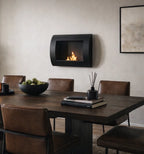 Ocean - Low-cost wall fireplace in black with a length of 60 cm
