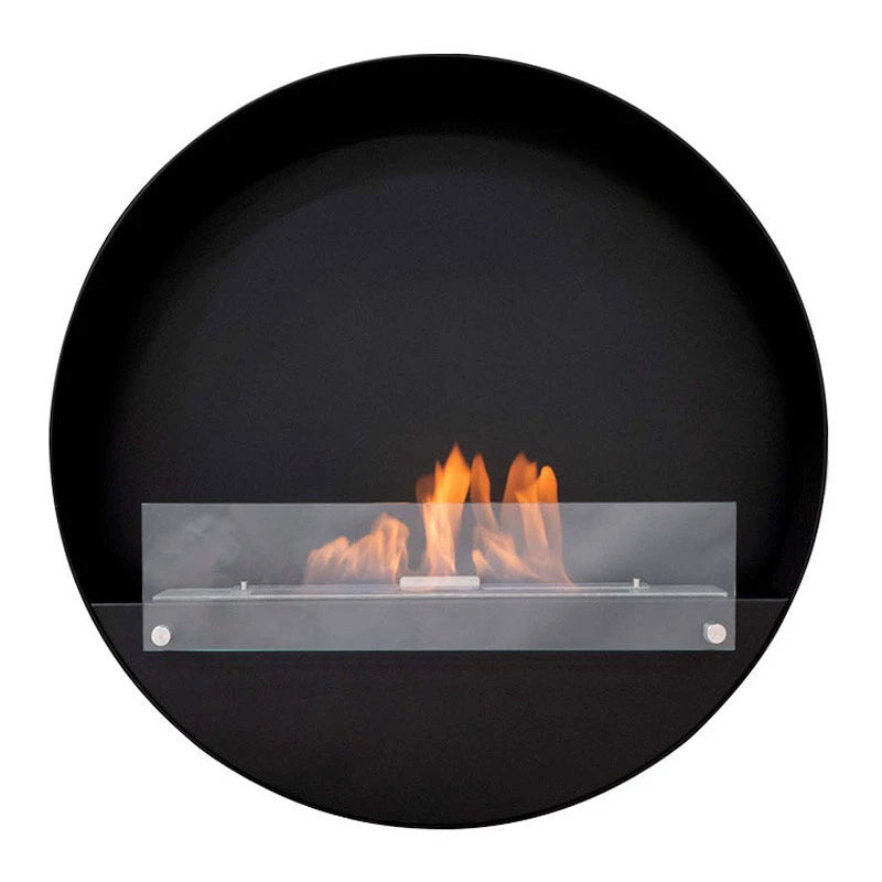 Round wall mounted bio fireplace