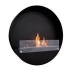 Round wall mounted bio fireplace