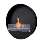 Round wall mounted bio fireplace