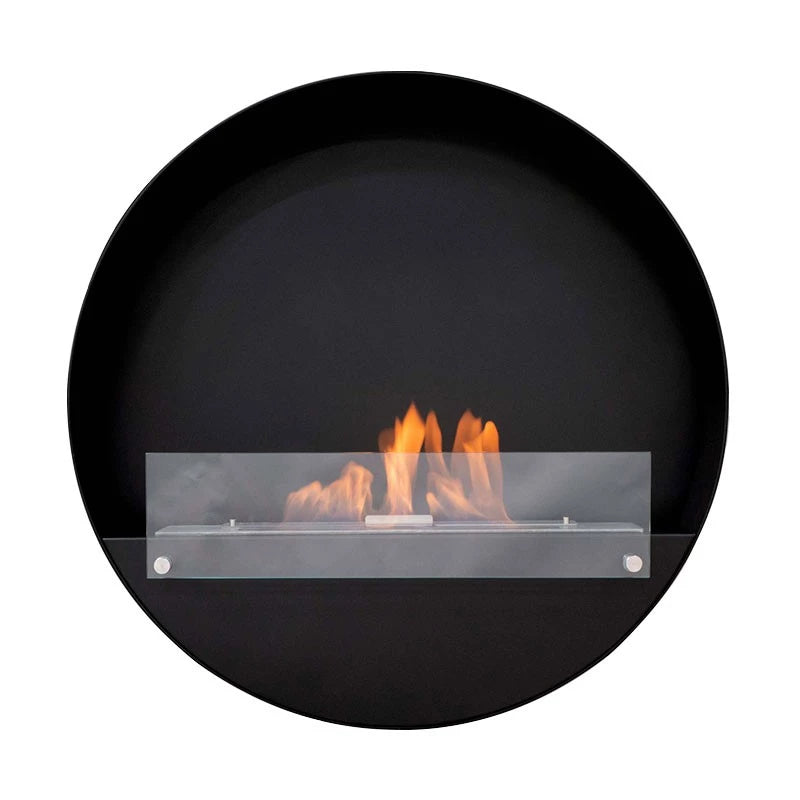 Round wall mounted bio fireplace
