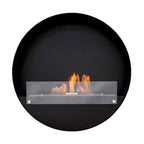 Round wall mounted bio fireplace