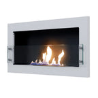 Texas bioethanol fireplace - white wall mounted bioethanol fireplace with safety glass