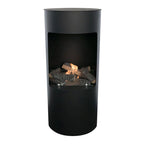 Montgomery Black open free-standing bioethanol fireplace in wood stove design