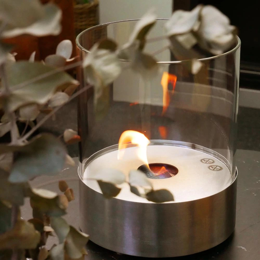 Southwark Tabletop Bio Fireplace in Steel