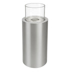 ScandiFlames Dualis bioethanol fireplace with a brushed steel fireplace body and a cylindrical safety glass