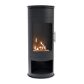 Washington Small round black bioethanol stove with classic wood burner design