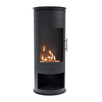 Washington Small round black bioethanol stove with classic wood burner design