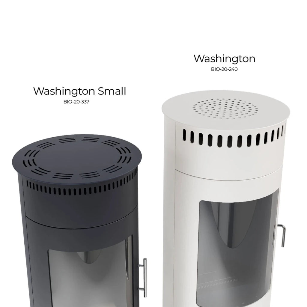 Washington Small round black bioethanol stove with classic wood burner design
