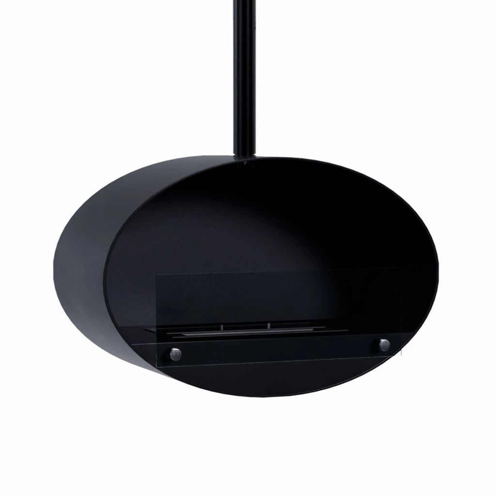Halifax Black Oval Suspended Bio Fireplace 60 cm