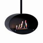 Halifax Black Oval Suspended Bio Fireplace 60 cm