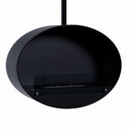 Halifax Black Oval Suspended Bioethanol Fireplace 80 cm