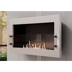 Texas bioethanol fireplace - white wall mounted bioethanol fireplace with safety glass