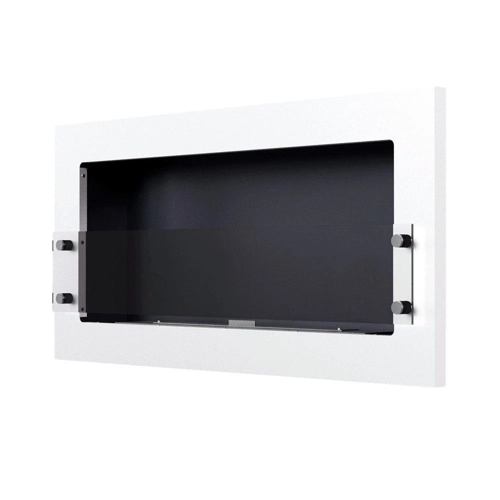 Texas bioethanol fireplace - white wall mounted bioethanol fireplace with safety glass