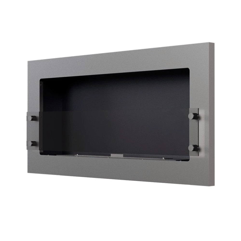 Texas bioethanol fireplace - Steel wall mounted fireplace with safety glass