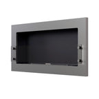 Texas bioethanol fireplace - Steel wall mounted fireplace with safety glass