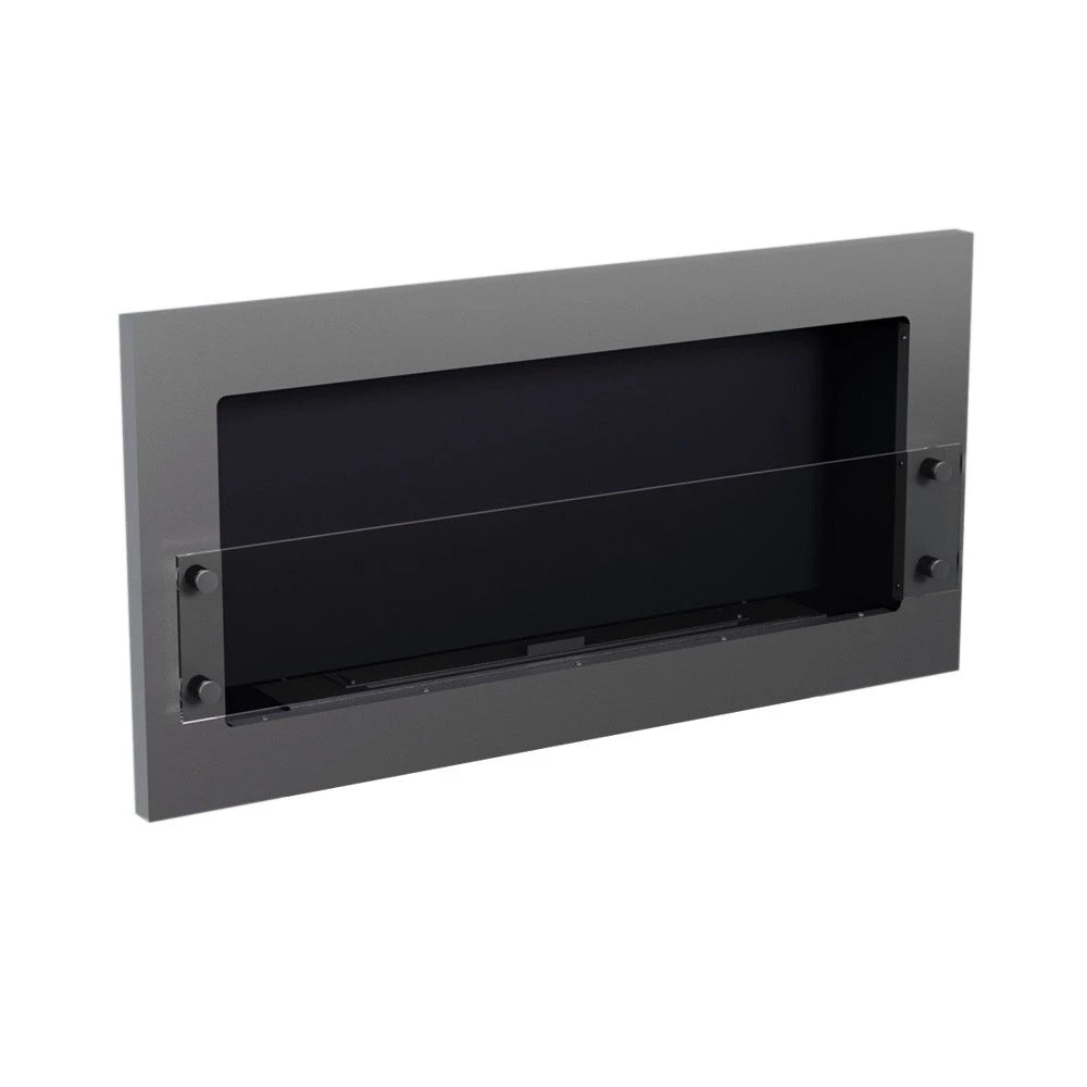 Texas bioethanol fireplace - Steel wall mounted fireplace with safety glass