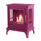 ScandiFlames Nashville – Freestanding bioethanol fireplace in wood burning stove design with pink finish