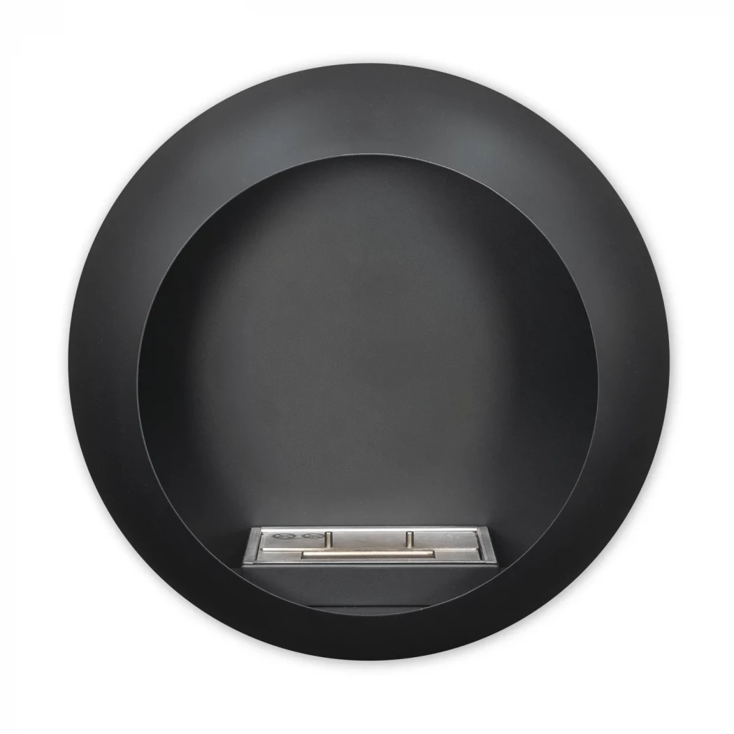 ScandiFlames Wall-mounted bioethanol fireplace with curved edges and a diameter of 60 cm