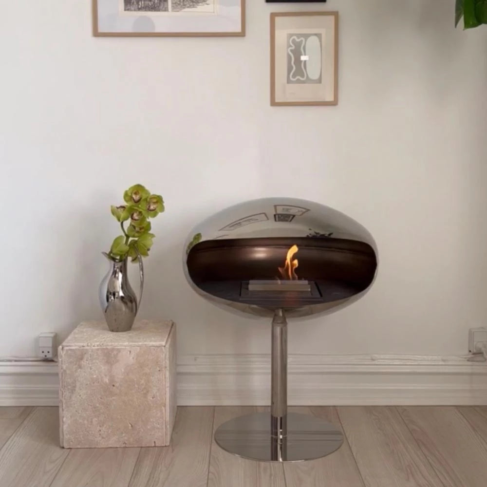 Cocoon Pedestal bio fire in steel