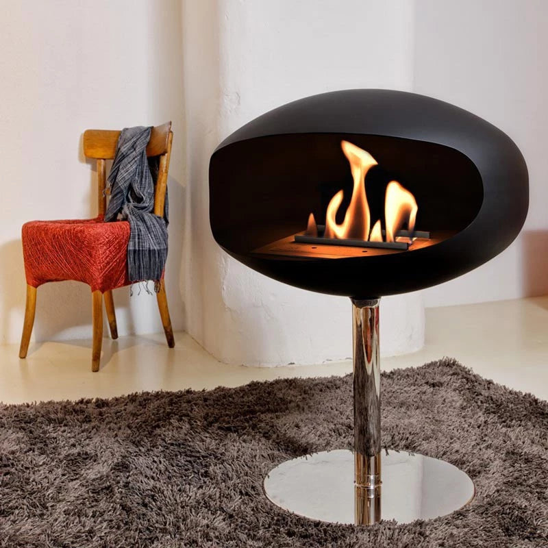 Cocoon Pedestal bio fireplace in black