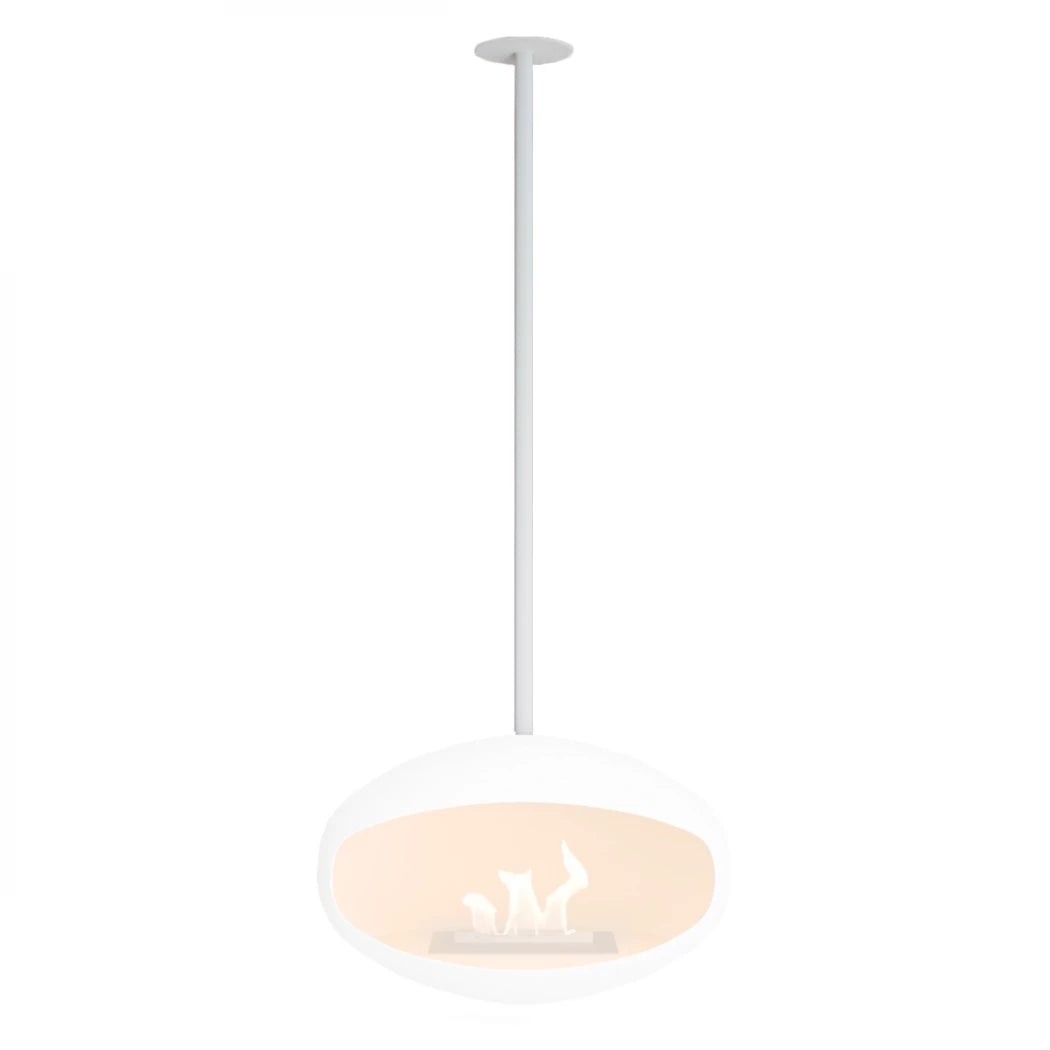 White Ceiling Mount and Rod for Cocoon Fires Bioethanol Fireplaces
