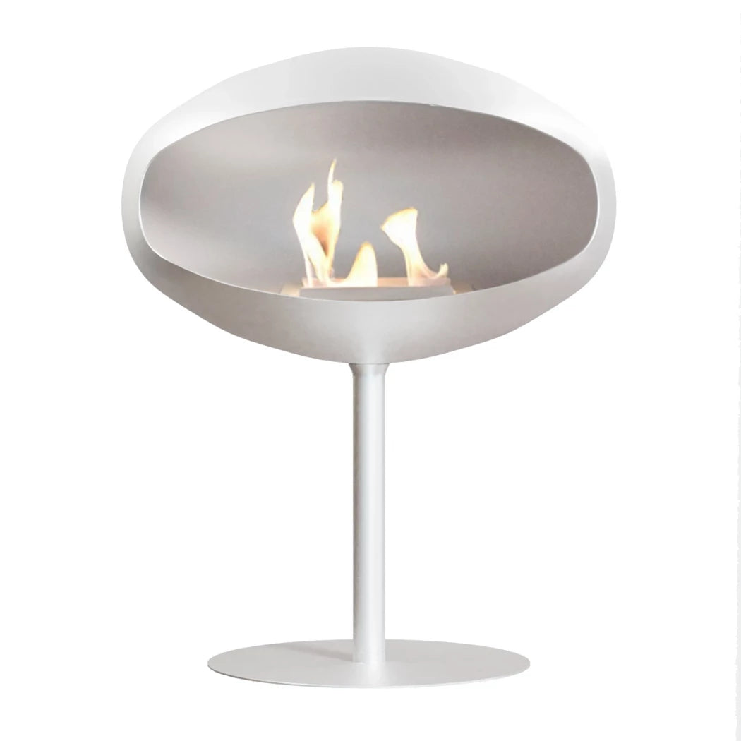 Cocoon Fires Pedestal Free-standing Bioethanol Fireplace in White