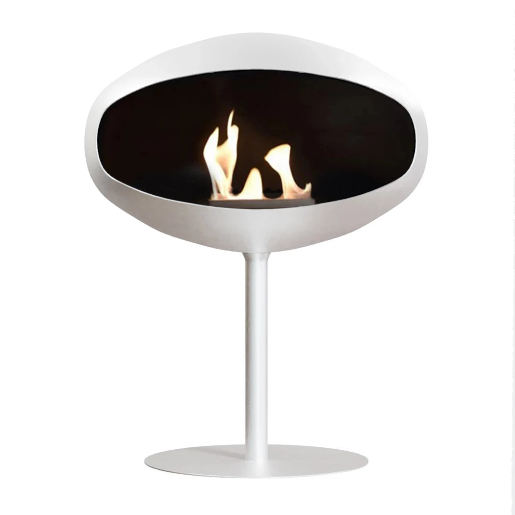 Cocoon Fires Pedestal Free-standing Bioethanol Fireplace in White