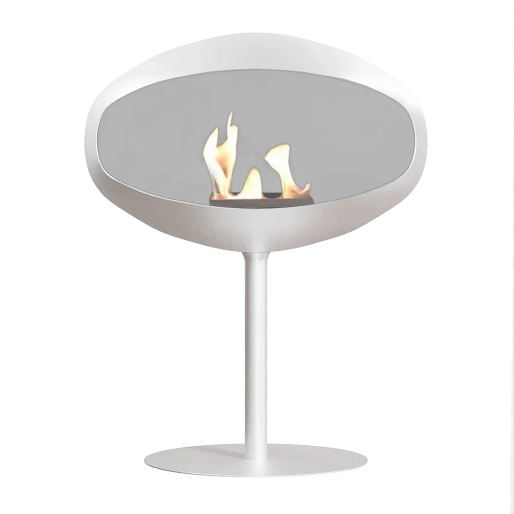 Cocoon Fires Pedestal Free-standing Bioethanol Fireplace in White