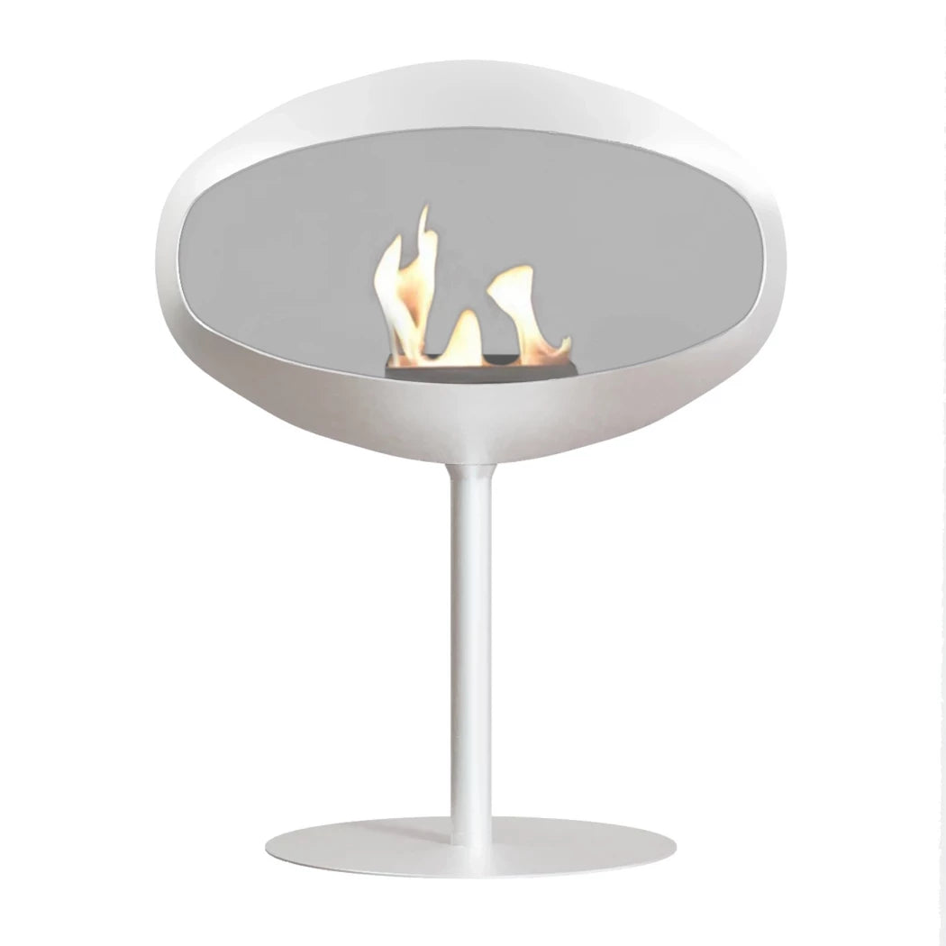 Cocoon Fires Pedestal Free-standing Bioethanol Fireplace in White