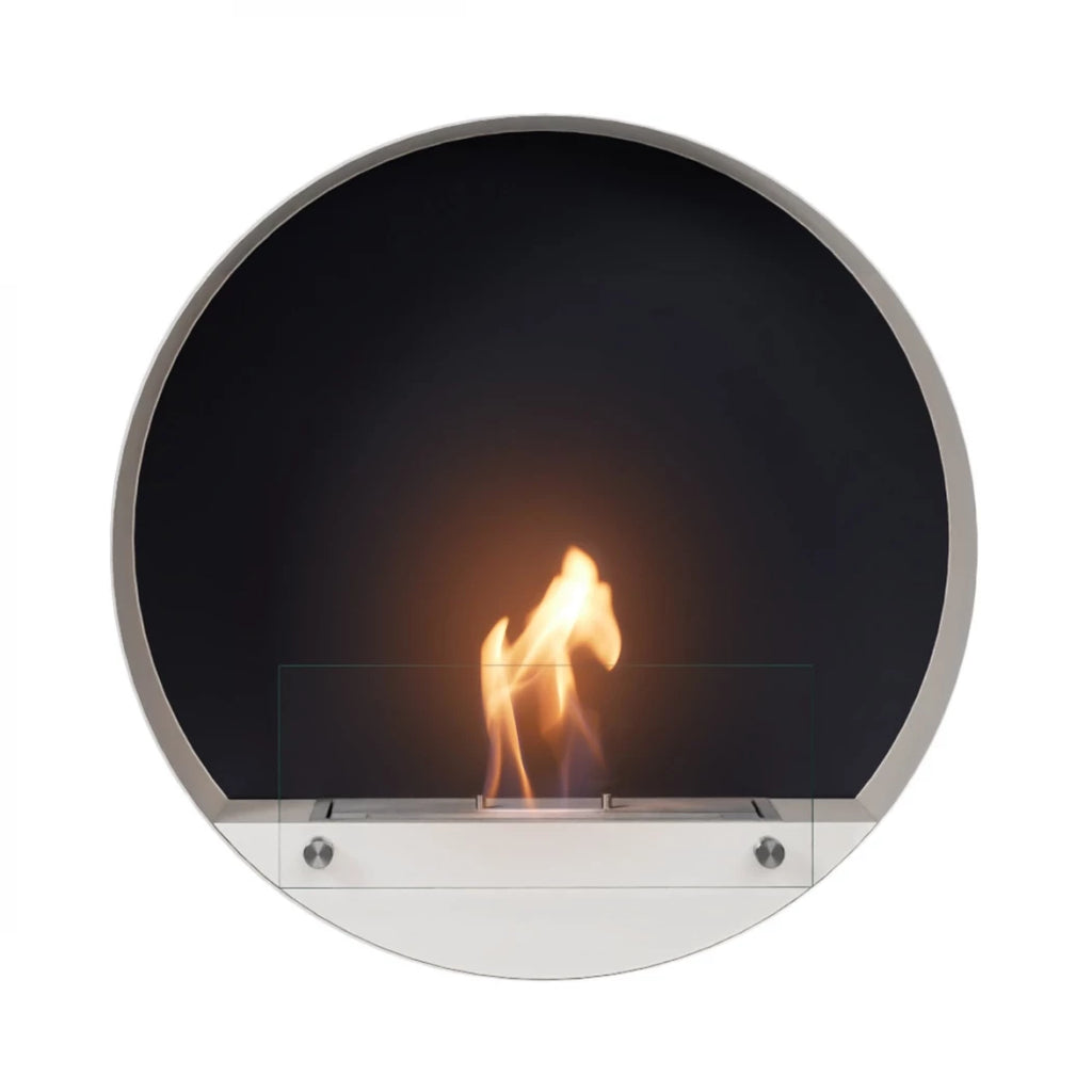 Delaware White - Round wallmounted bioethanol fireplace