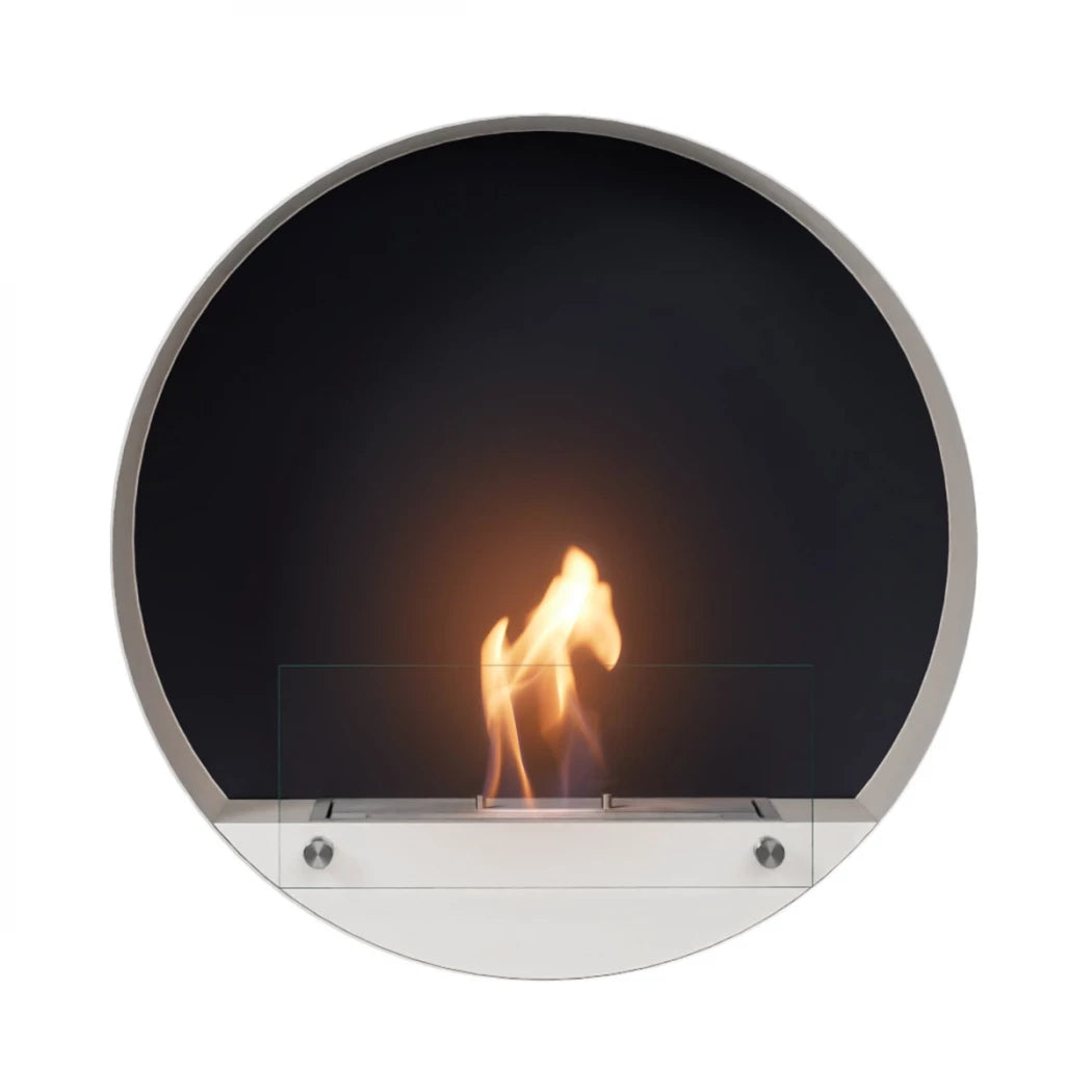 Delaware White - Round wallmounted bioethanol fireplace