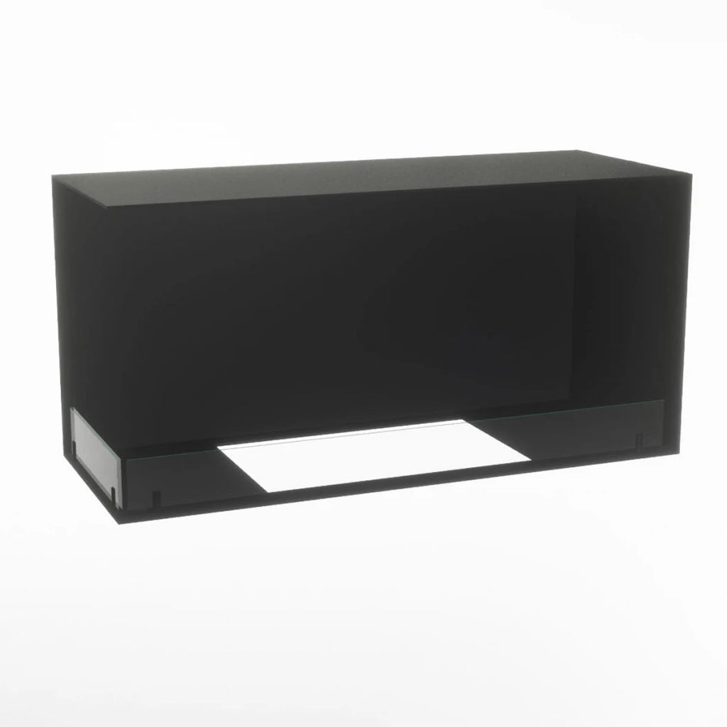 Foco Corner Left 1000 hybrid fireplace for built-in installation