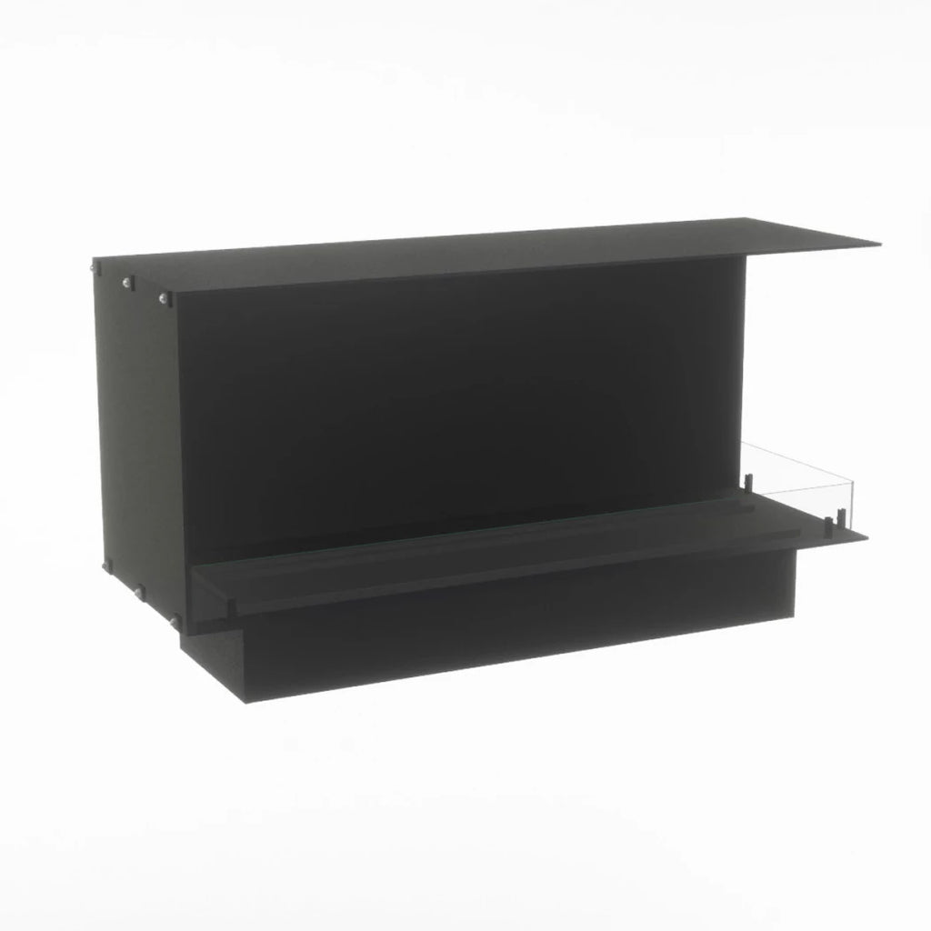 Foco Corner Right 1200 hybrid fireplace for built-in installation