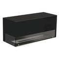Foco Corner Left 1000 - Modern corner bioethanol fireplace with a sleek black frame and vibrant flames.