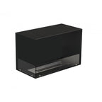 Foco Corner Left 800 - Modern left-sided corner bioethanol fireplace with sleek black design and tempered glass.