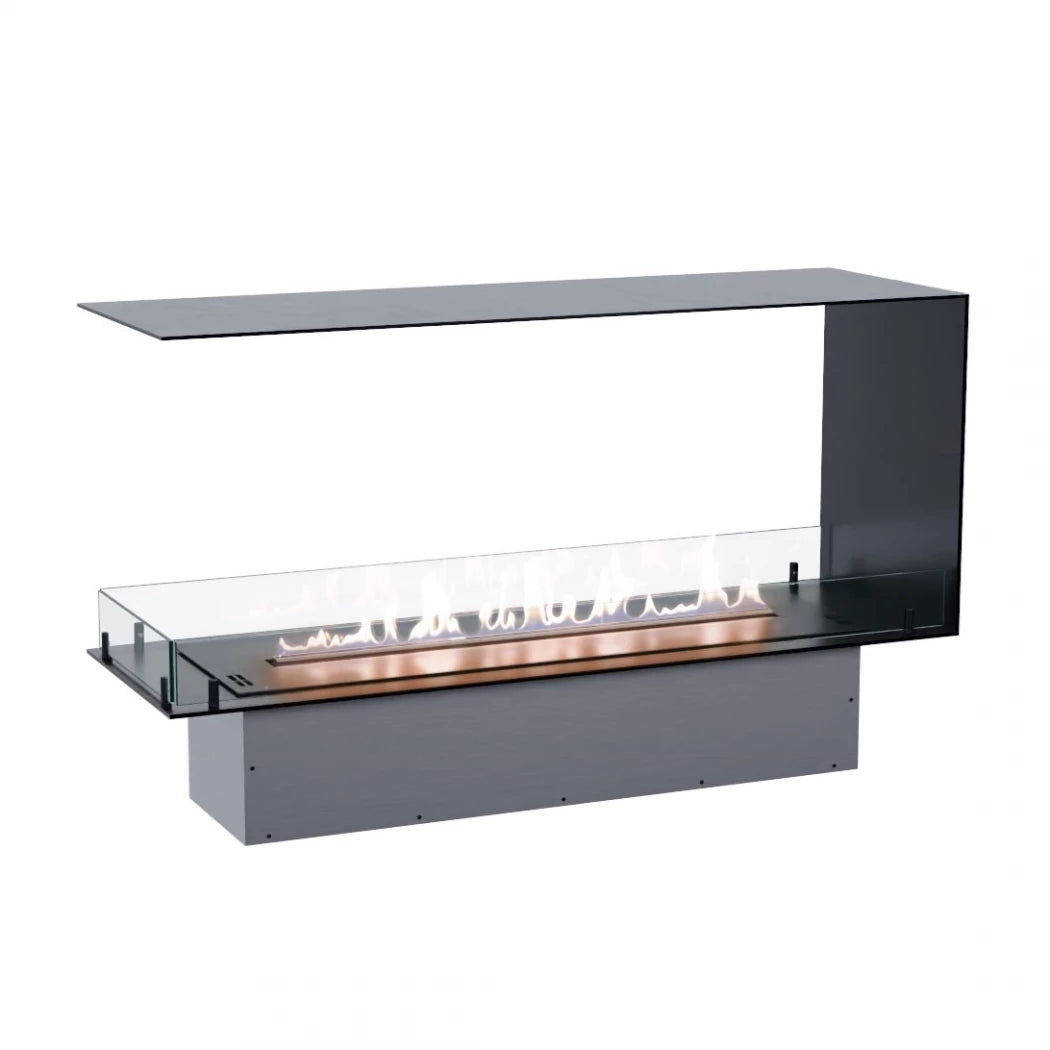 Foco Room Divider 1200 bioethanol fireplace with a three-sided flame view.