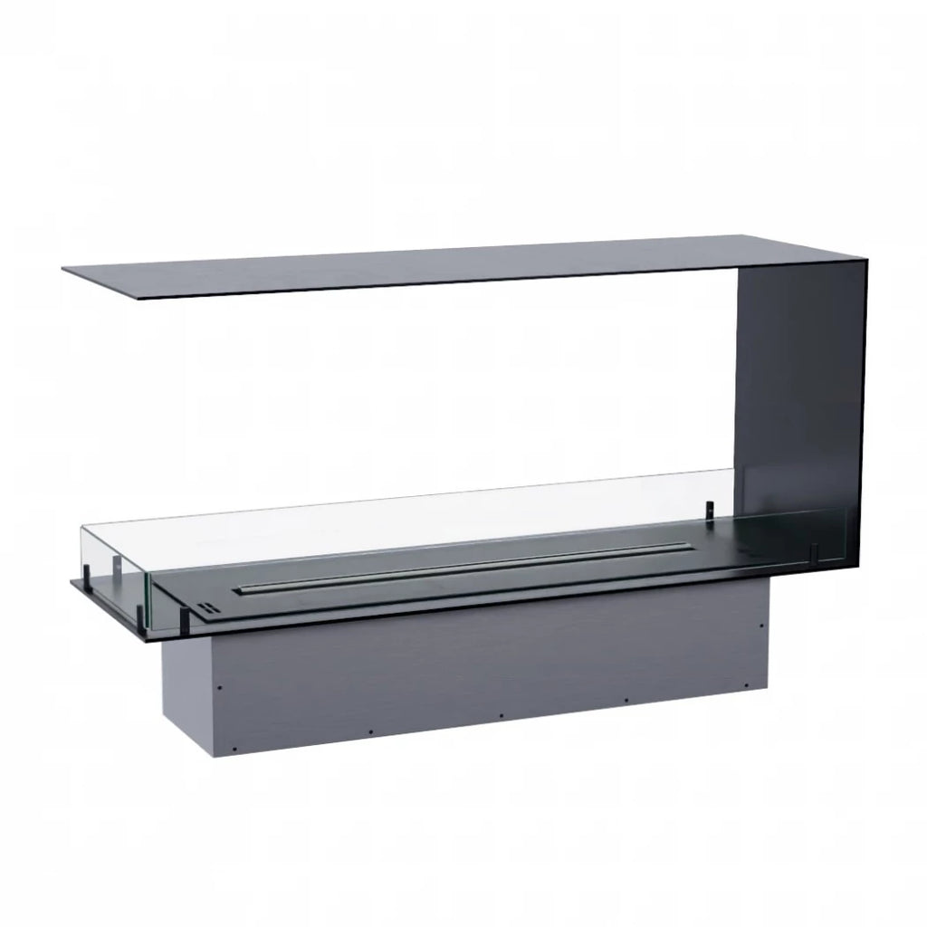 Foco Room Divider 1200 bioethanol fireplace with a three-sided flame view.
